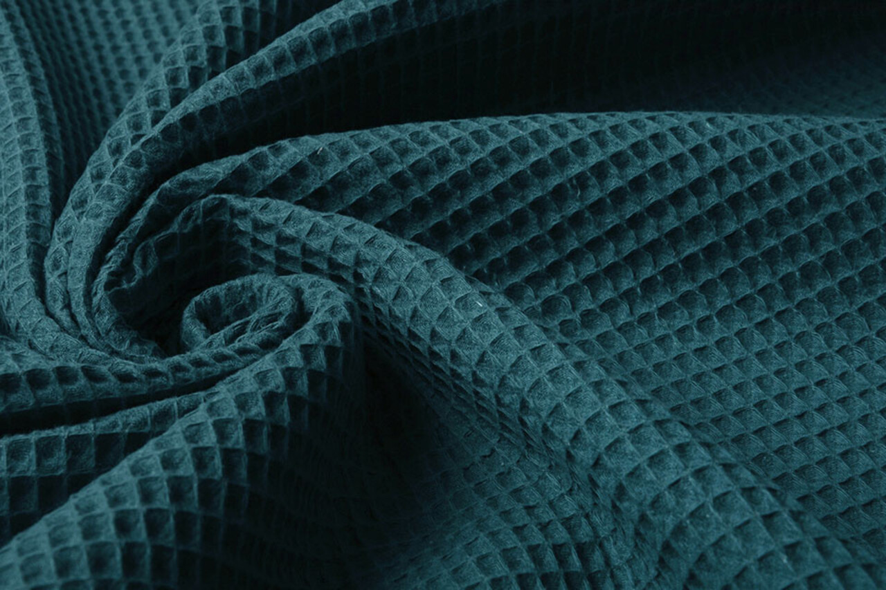 Oeko-Tex®  Wafel Katoen Petrol Oeko-Tex®  Wafel Katoen Petrol