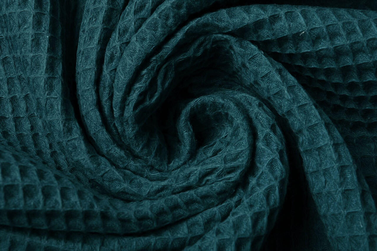 Oeko-Tex®  Waffle pique Petrol Oeko-Tex®  Waffle pique Petrol