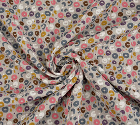 Oeko-Tex® Tessuto di Mussola Leopardo Grigio Oeko-Tex® Tessuto di Mussola Leopardo Grigio
