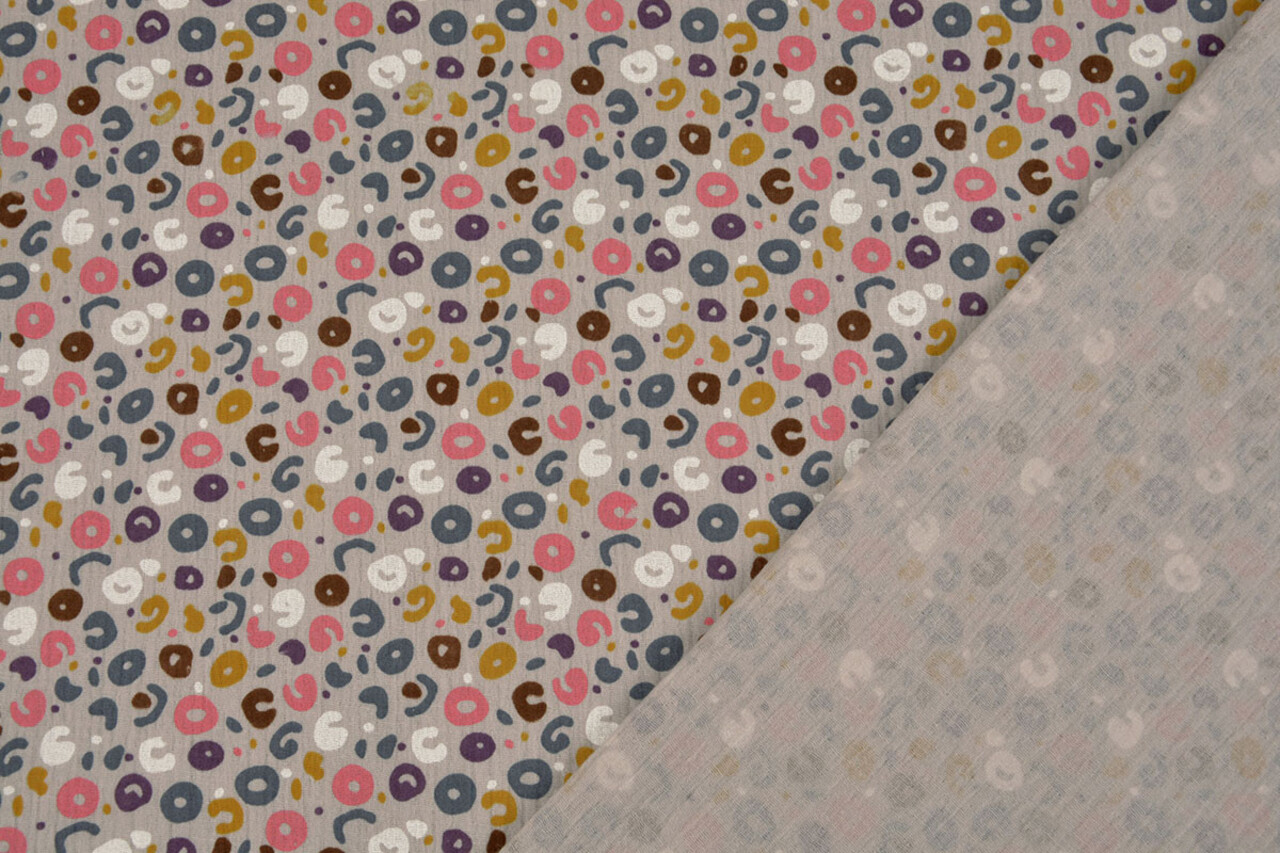 Oeko-Tex® Tela de Muselina Leopardo Gris Oeko-Tex® Tela de Muselina Leopardo Gris