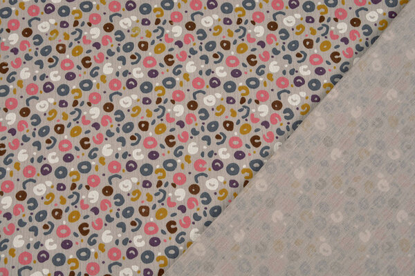Oeko-Tex® Coton Double Gaze Tissu Léopard Gris Oeko-Tex® Coton Double Gaze Tissu Léopard Gris