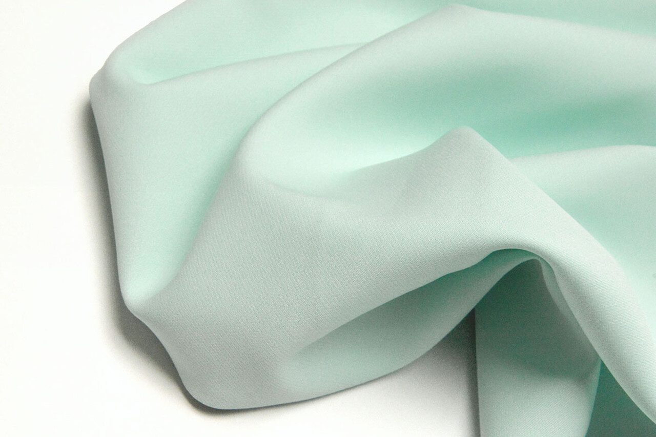 Crêpe Elasticizzato in 2 Direzioni Menta Chiara Blu