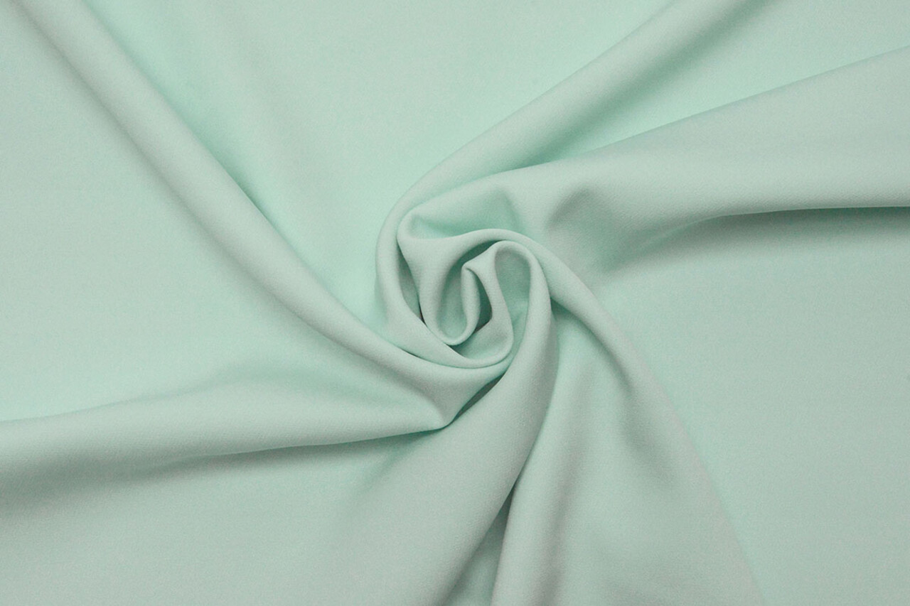 Crêpe Elasticizzato in 2 Direzioni Menta Chiara Blu