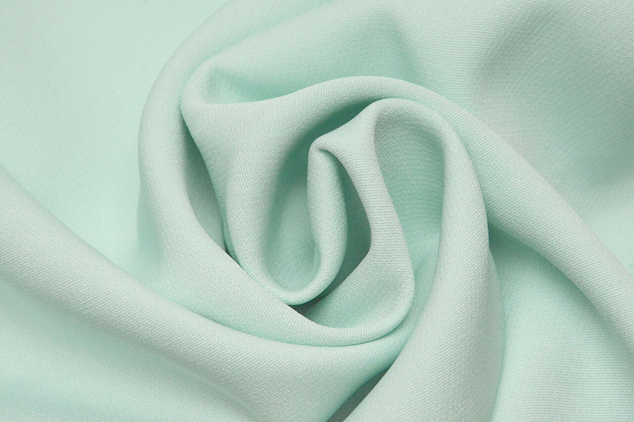 Crêpe Elasticizzato in 2 Direzioni Menta Chiara Blu