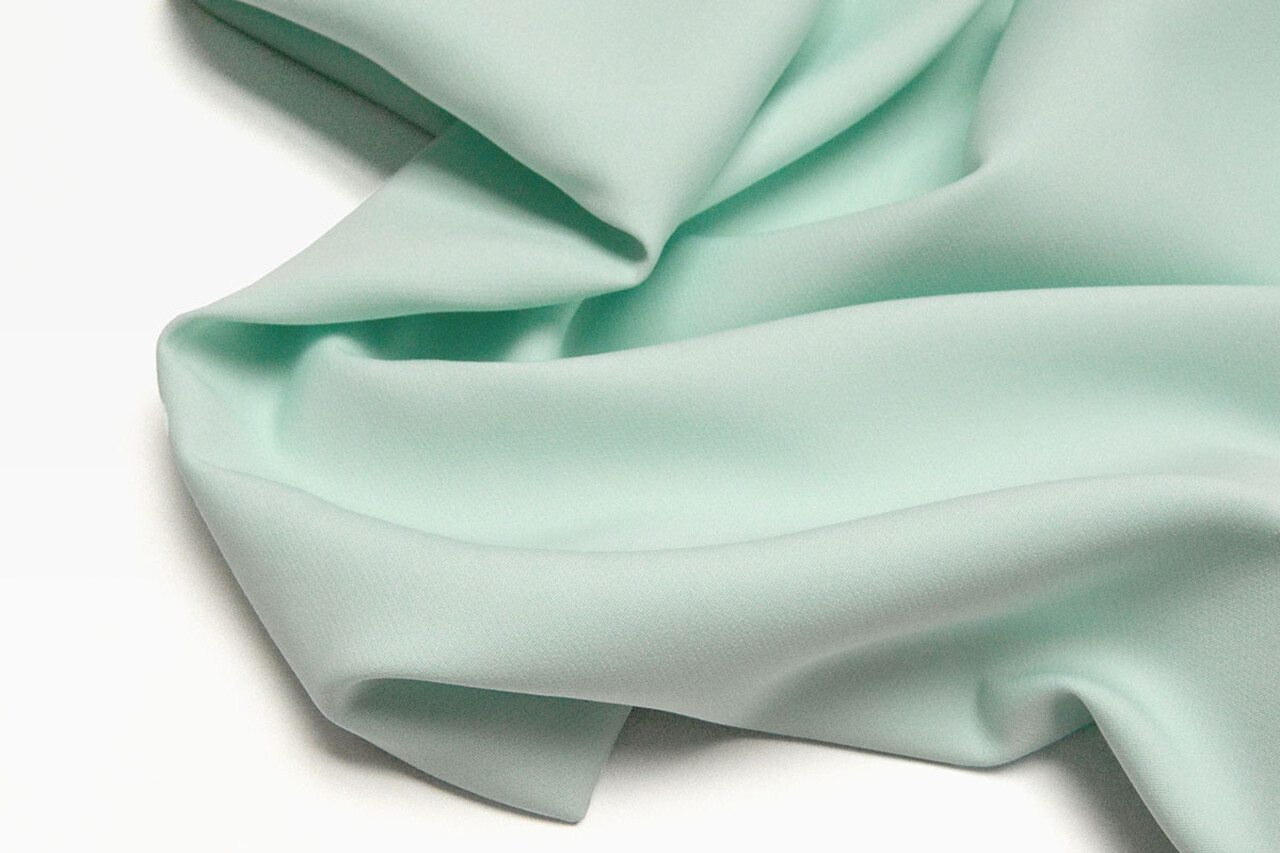 2-Way Crepé Elástico Menta Claro Azul