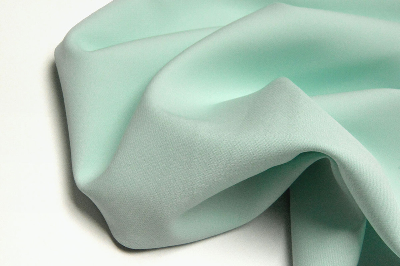 2-Way Crepé Elástico Menta Claro Azul