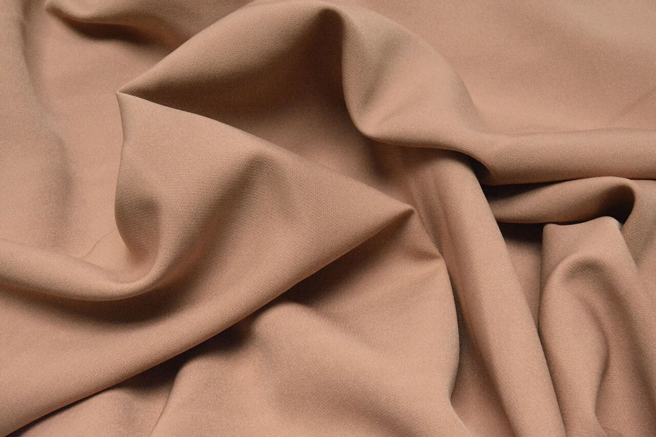 Crêpe Elasticizzato in 2 Direzioni Rosa-Marrone