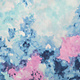 Crinkle Crêpe Printed Watercolor Blue