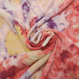Crinkle Crêpe Bedrukt Watercolor Rood Crinkle Crêpe Bedrukt Watercolor Rood