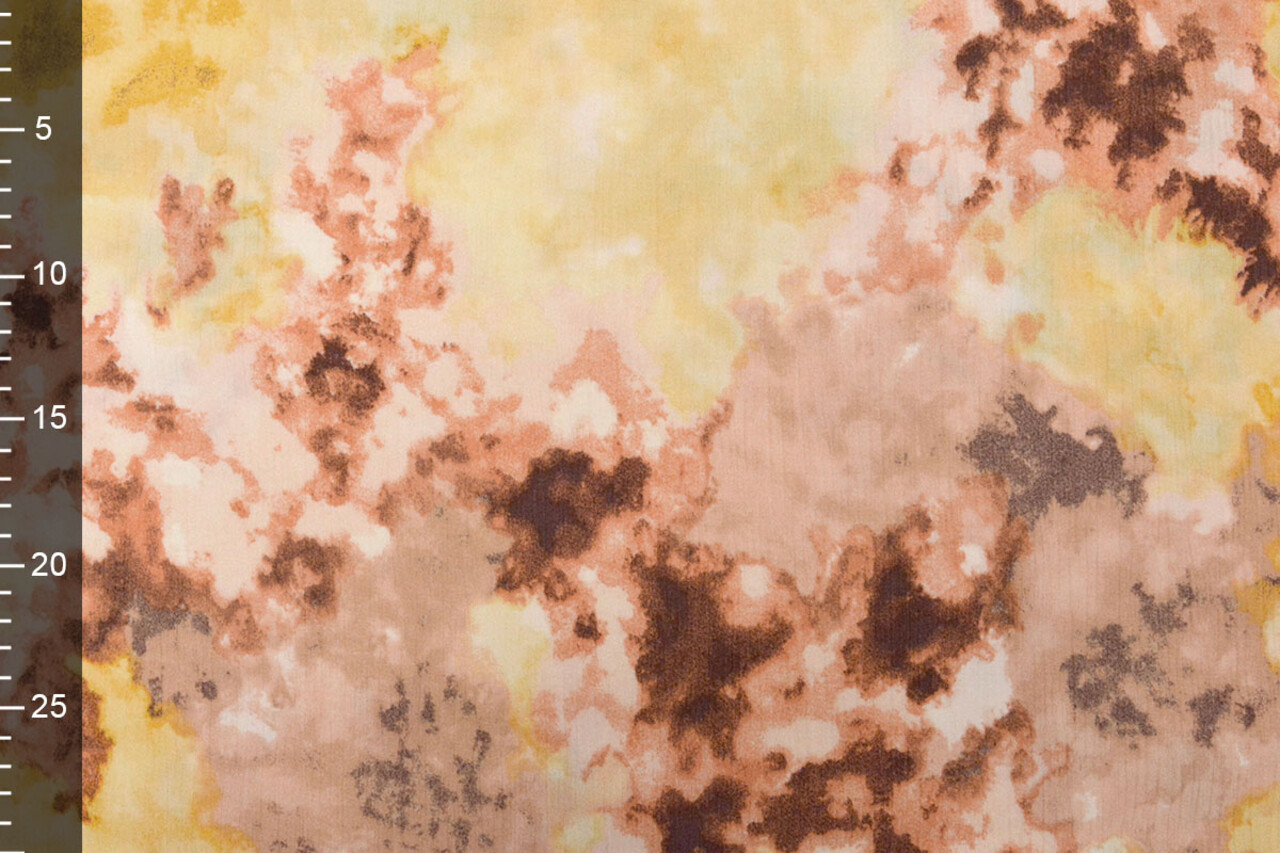 Crinkle Crêpe Printed Watercolor Yellow