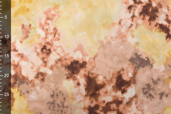 Crinkle Crêpe Printed Watercolor Yellow