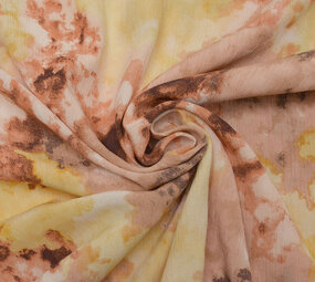 Crinkle Crêpe Bedrukt Watercolor Geel Crinkle Crêpe Bedrukt Watercolor Geel