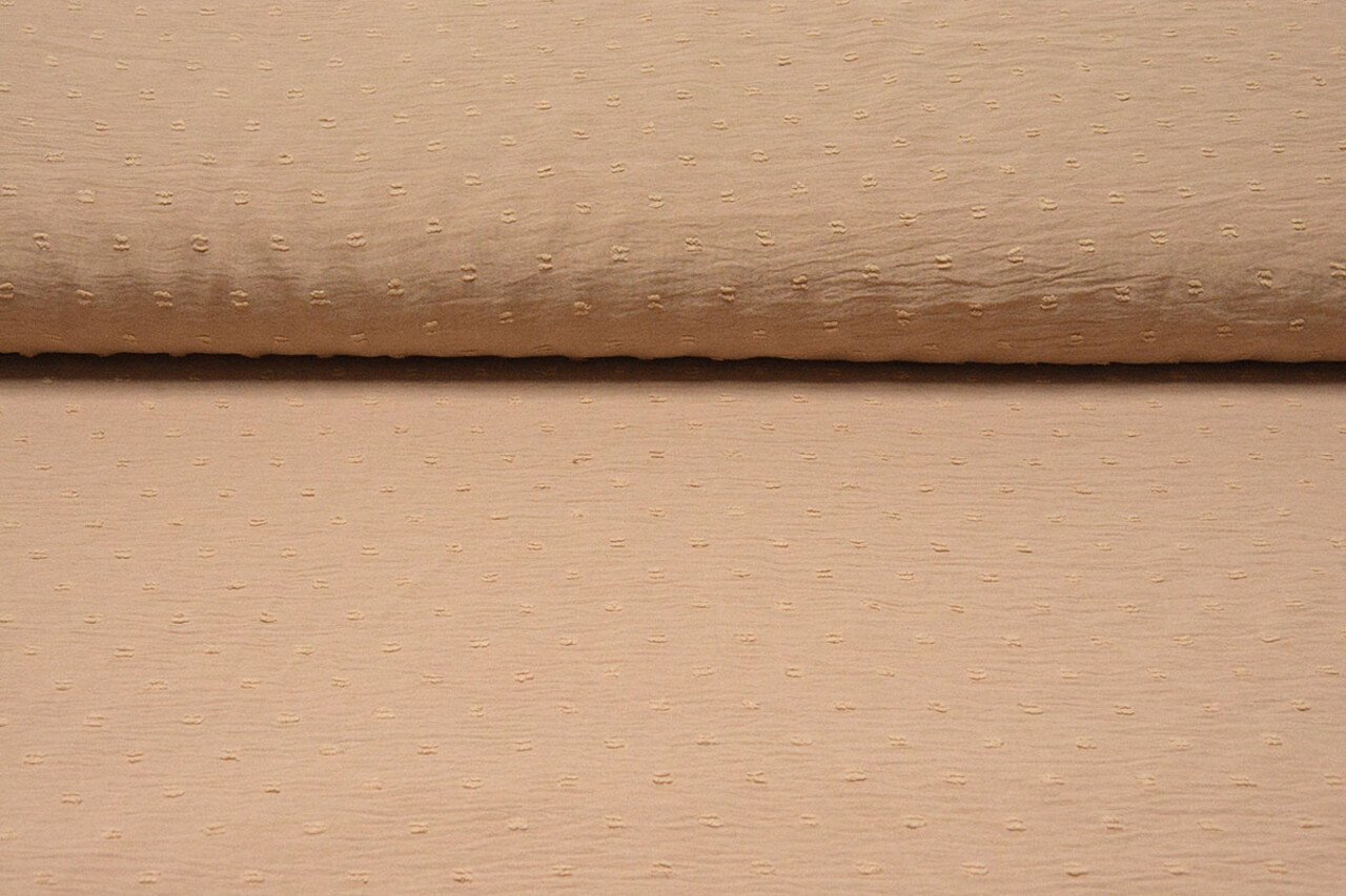 Dobby American Crêpe Carlijn Beige-Poeder Roze Dobby American Crêpe Carlijn Beige-Poeder Roze