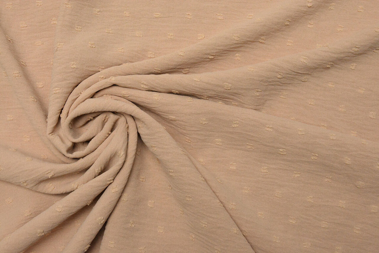 Dobby American Crêpe Carlijn Beige-Puderrosa Dobby American Crêpe Carlijn Beige-Puderrosa