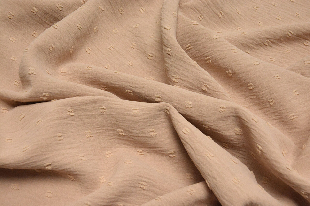 Dobby American Crêpe Carlijn Beige-Poeder Roze Dobby American Crêpe Carlijn Beige-Poeder Roze