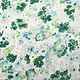 Crinkle Satin Printed Aisha Flowers Green