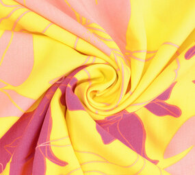 100% Viscose Annika Flowers Yellow