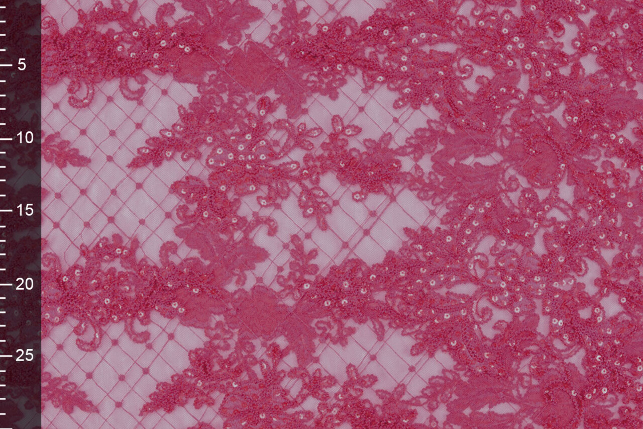 Mesh Geborduurd Pailletten Quenya Fuchsia Mesh Geborduurd Pailletten Quenya Fuchsia