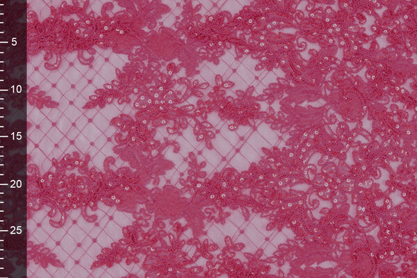 Résille Brodé Paillettes Quenya Fuchsia