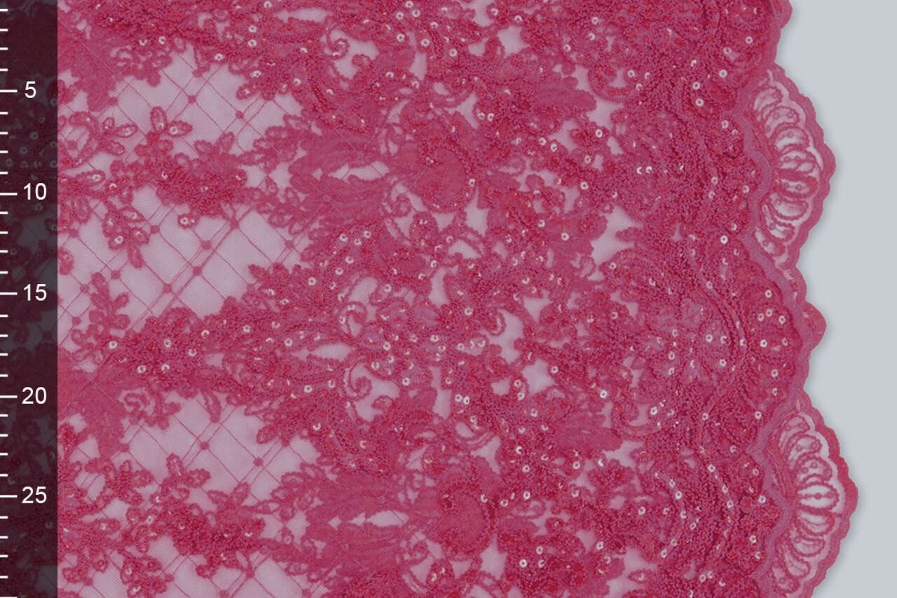 Netz Bestickt Pailletten Quenya Fuchsia