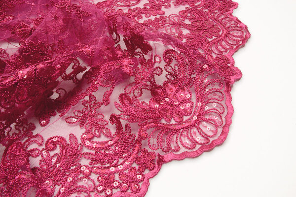 Mesh Geborduurd Pailletten Quenya Fuchsia Mesh Geborduurd Pailletten Quenya Fuchsia