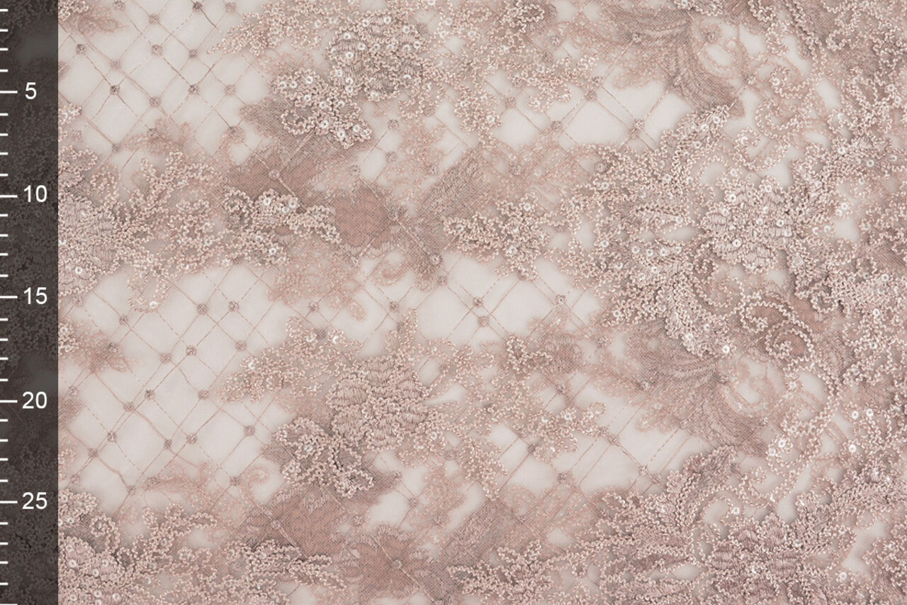 Mesh Embroidered  Sequins Quenya Old Lilac