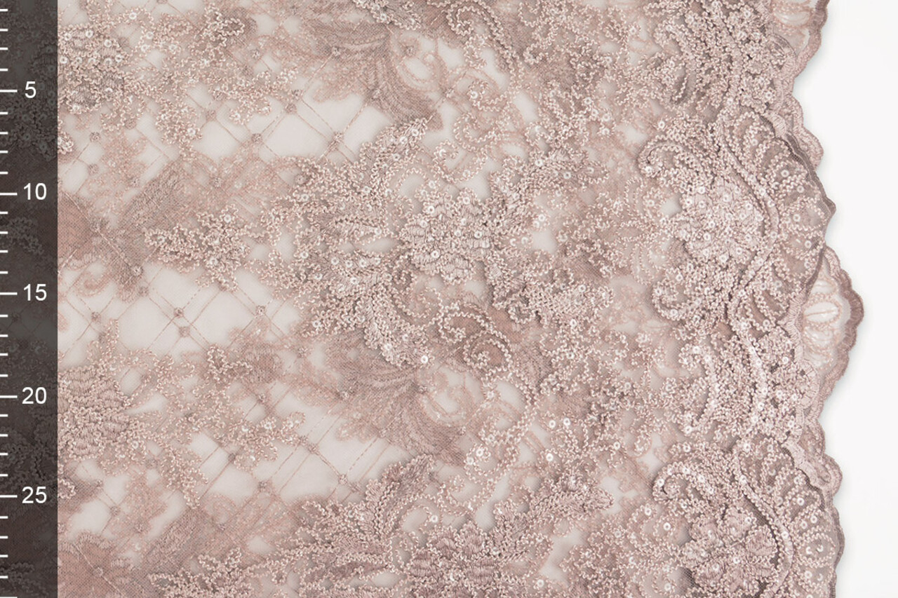 Mesh Embroidered  Sequins Quenya Old Lilac