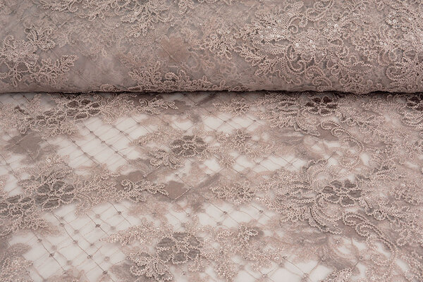 Mesh Embroidered  Sequins Quenya Old Lilac