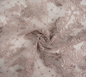 Mesh Geborduurd Pailletten Quenya Oud Lila