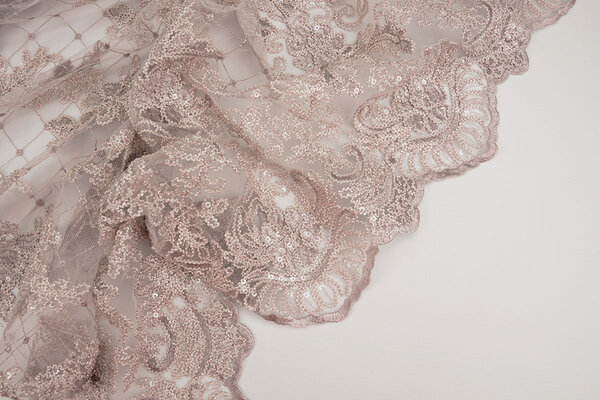 Mesh Embroidered  Sequins Quenya Old Lilac