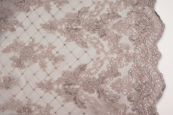 Mesh Embroidered  Sequins Quenya Old Lilac