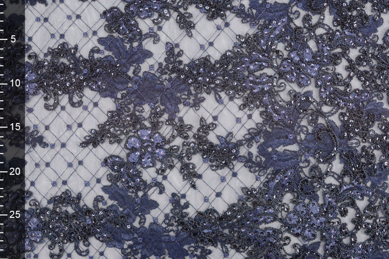 Netz Bestickt Pailletten Quenya Marineblau Netz Bestickt Pailletten Quenya Marineblau
