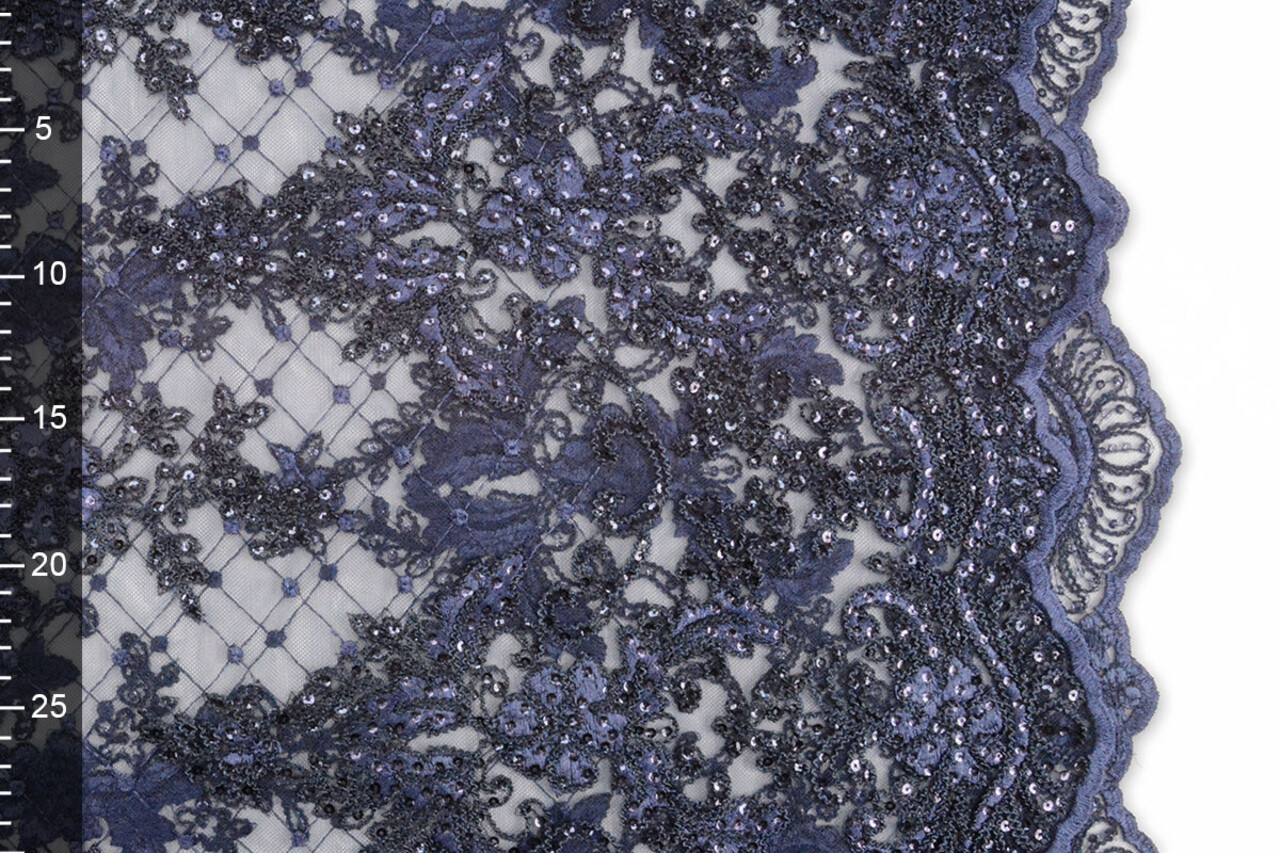 Netz Bestickt Pailletten Quenya Marineblau Netz Bestickt Pailletten Quenya Marineblau