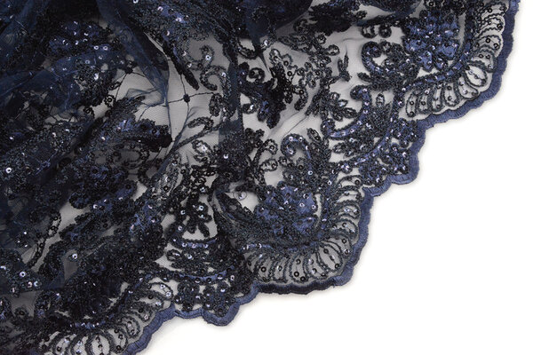 Netz Bestickt Pailletten Quenya Marineblau Netz Bestickt Pailletten Quenya Marineblau