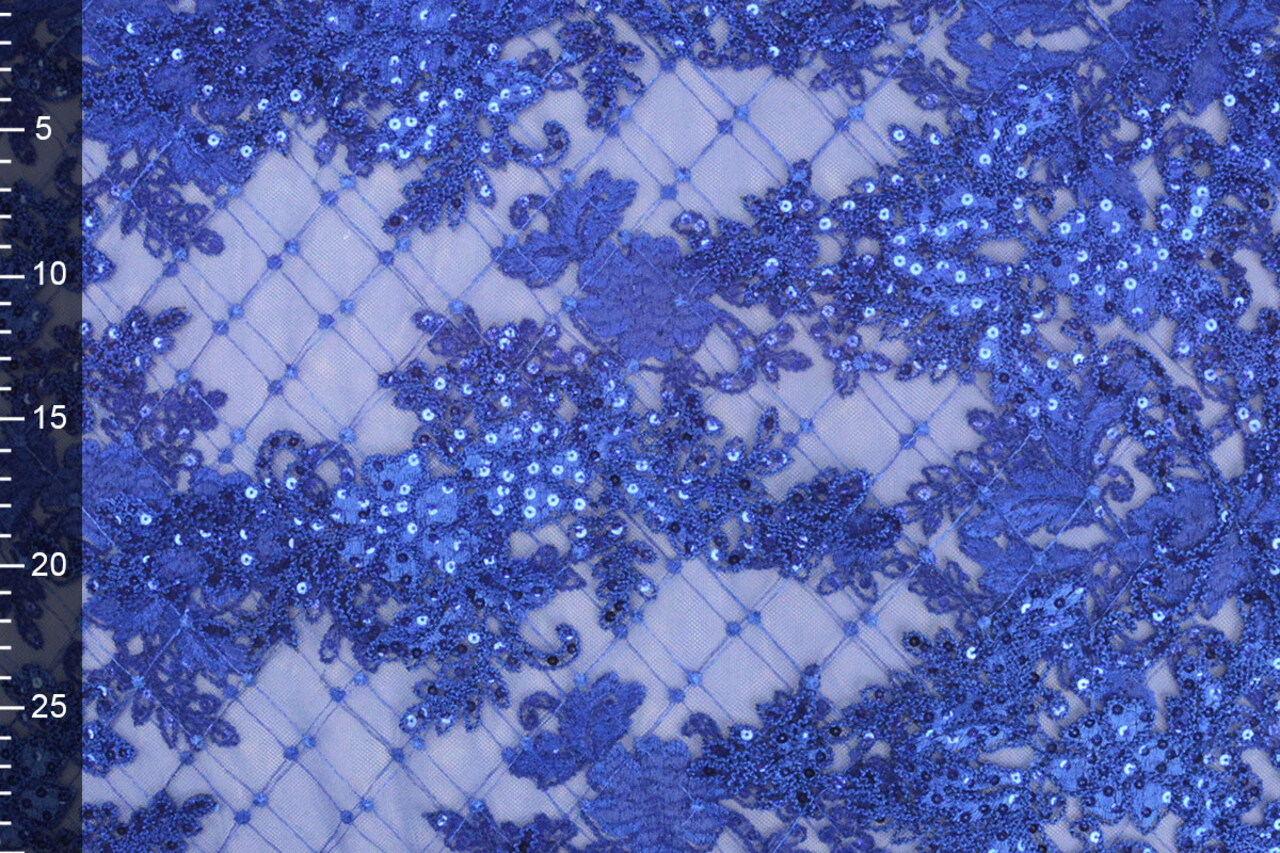 Mesh Embroidered  Sequins Quenya Royal Blue