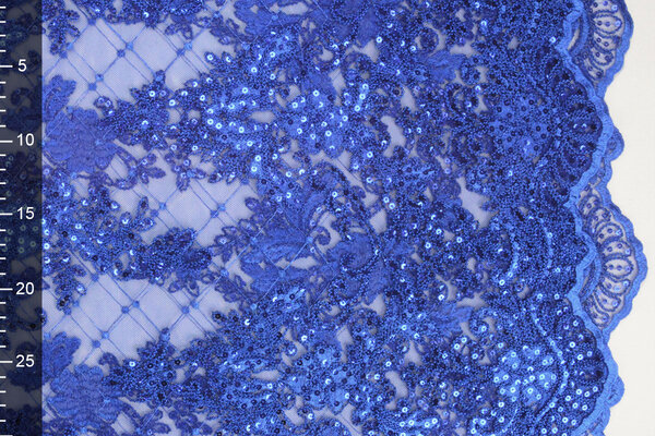 Mesh Embroidered  Sequins Quenya Royal Blue