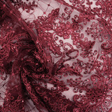 Netz Bestickt Pailletten Quenya Weinrot Netz Bestickt Pailletten Quenya Weinrot