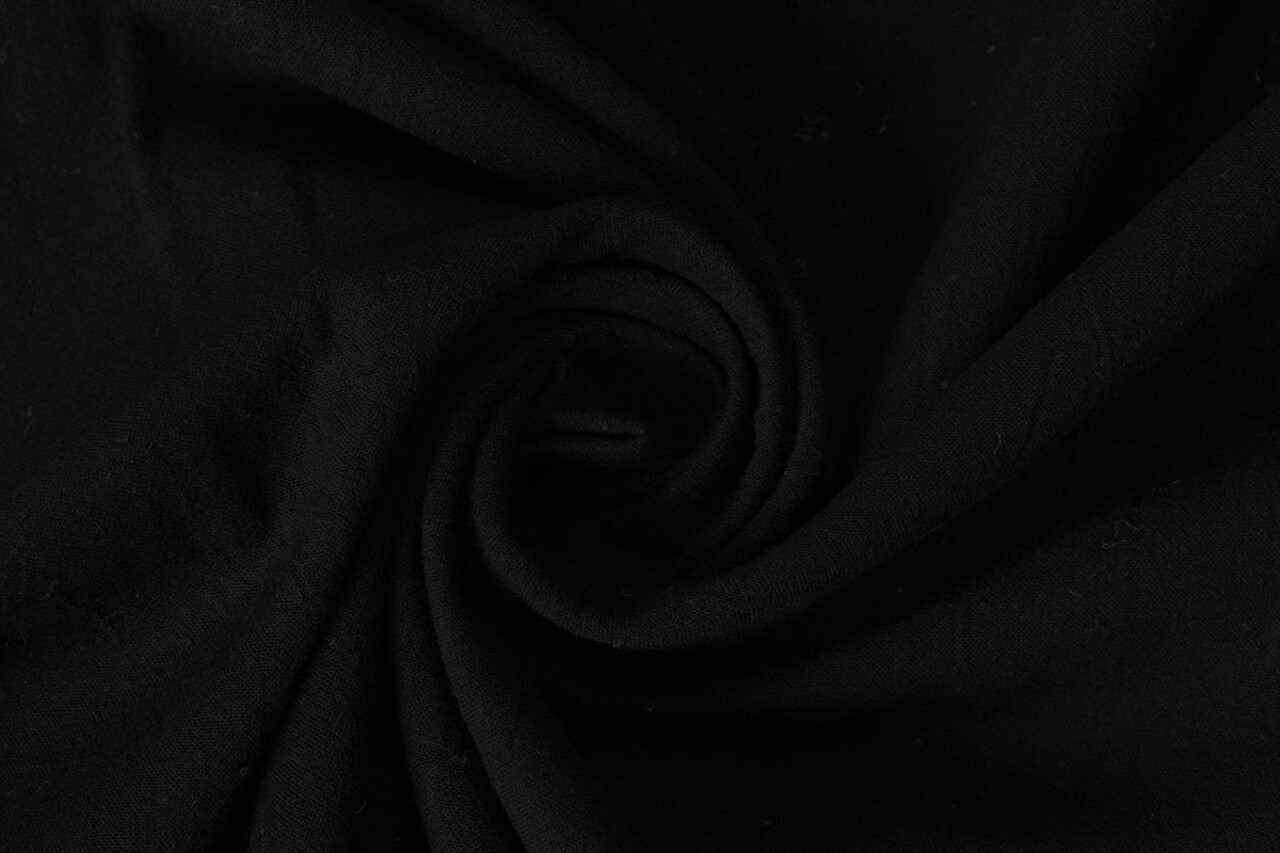 Oeko-Tex®  100% Gewaschene Baumwolle Voile Schwarz Oeko-Tex®  100% Gewaschene Baumwolle Voile Schwarz