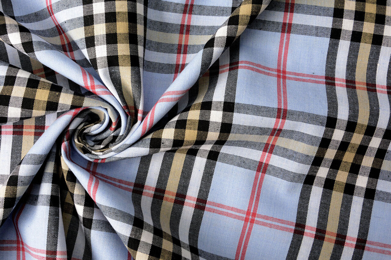 Tartan Check Jeans Blue