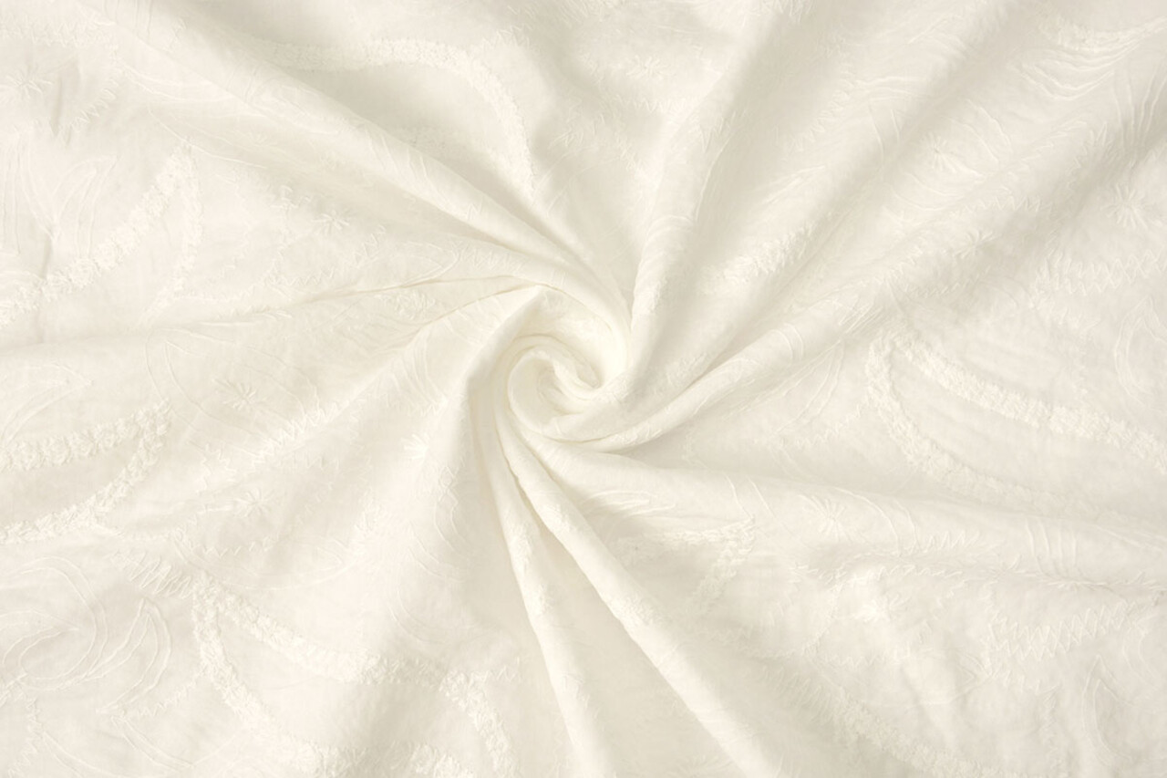 Stickerei Baumwolle Misty Creme