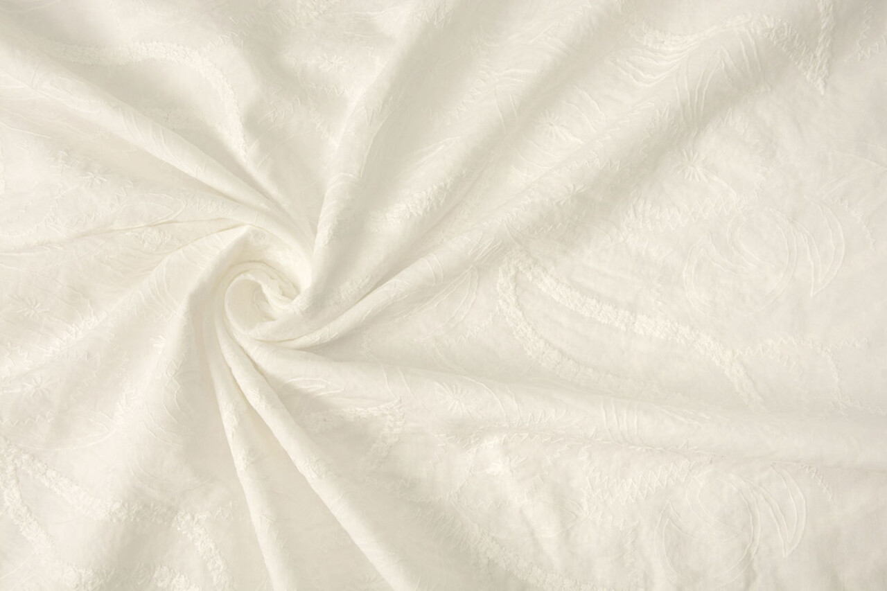 Stickerei Baumwolle Misty Creme