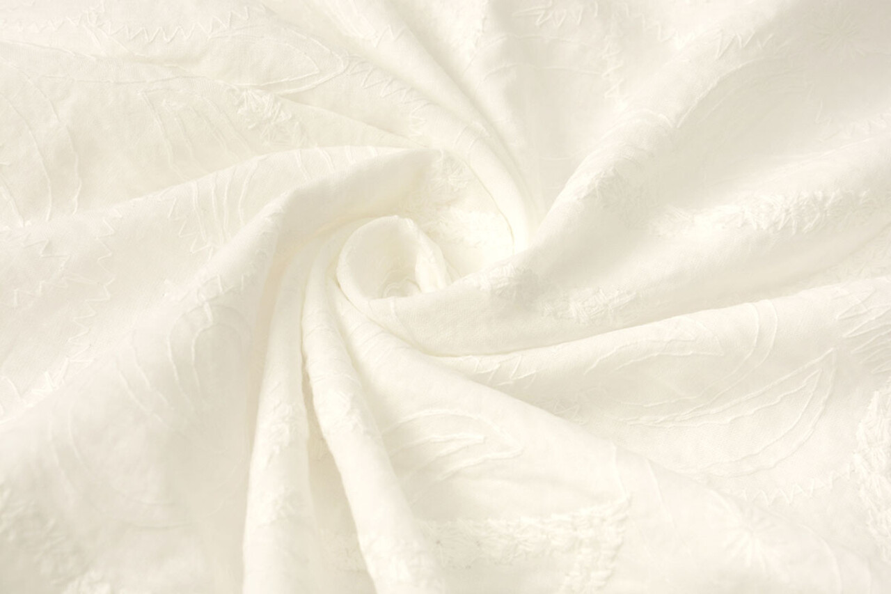 Stickerei Baumwolle Misty Creme