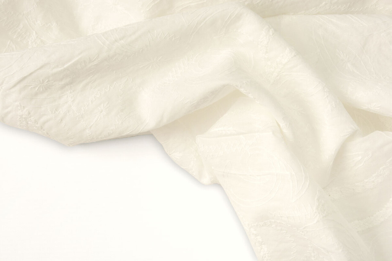 Stickerei Baumwolle Misty Creme