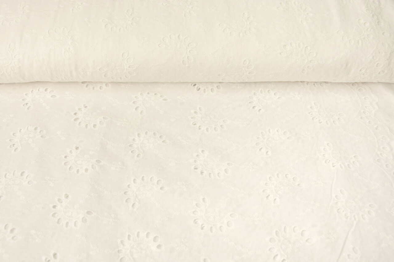 Stickerei Baumwolle Melodie Creme Stickerei Baumwolle Melodie Creme