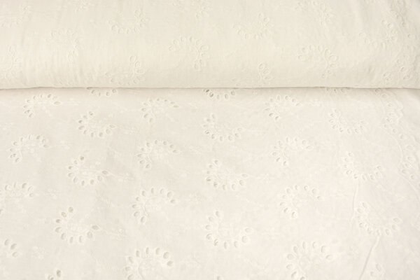 Stickerei Baumwolle Melodie Creme Stickerei Baumwolle Melodie Creme