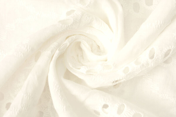 Stickerei Baumwolle Melodie Creme Stickerei Baumwolle Melodie Creme