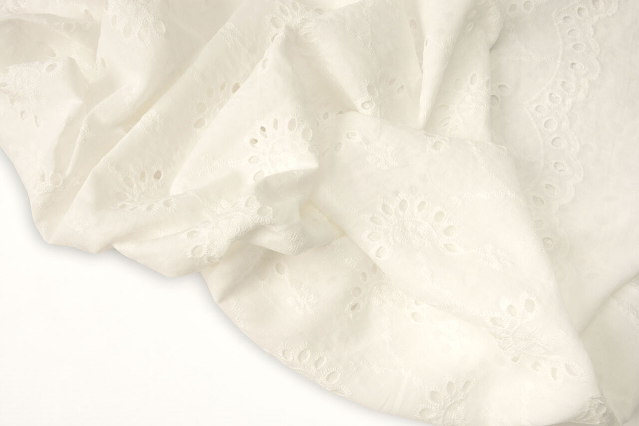 Stickerei Baumwolle Melodie Creme Stickerei Baumwolle Melodie Creme