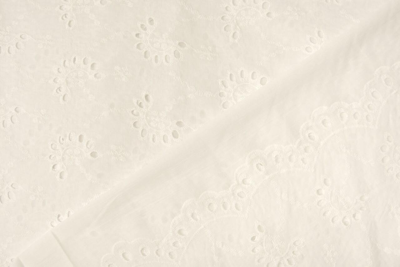 Stickerei Baumwolle Melodie Creme Stickerei Baumwolle Melodie Creme