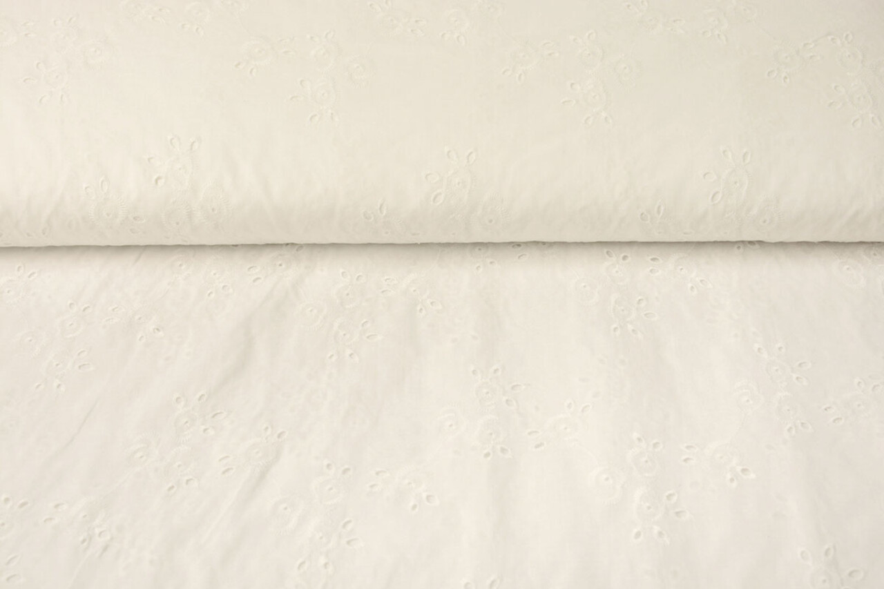 Broderie Anglaise Coton Leila Crème Broderie Anglaise Coton Leila Crème