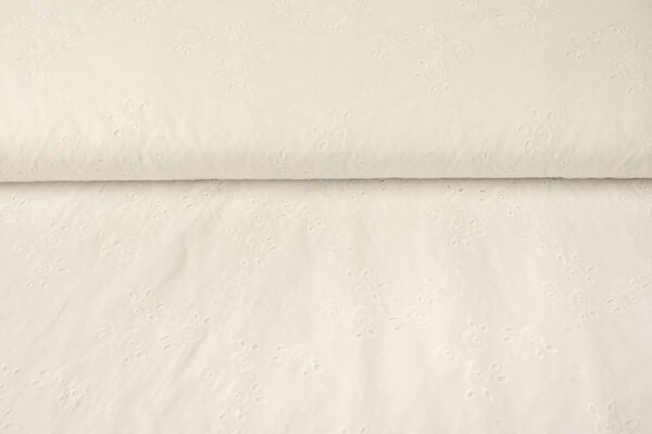 Broderie Anglaise Coton Leila Crème Broderie Anglaise Coton Leila Crème